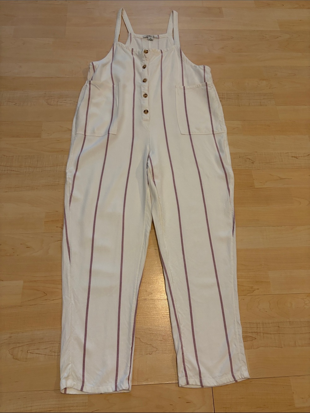 O’Neill White & Lavender Striped Jumpsuit Size Medium